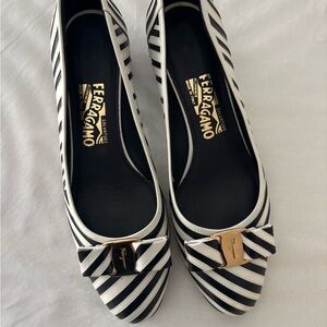 Salvatore Ferragamo Black and White Women's Shoes